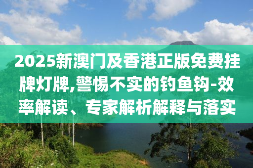 2025新澳門及香港正版免費(fèi)掛牌燈牌,警惕不實(shí)的釣魚鉤-效率解讀、專家解析解釋與落實(shí)